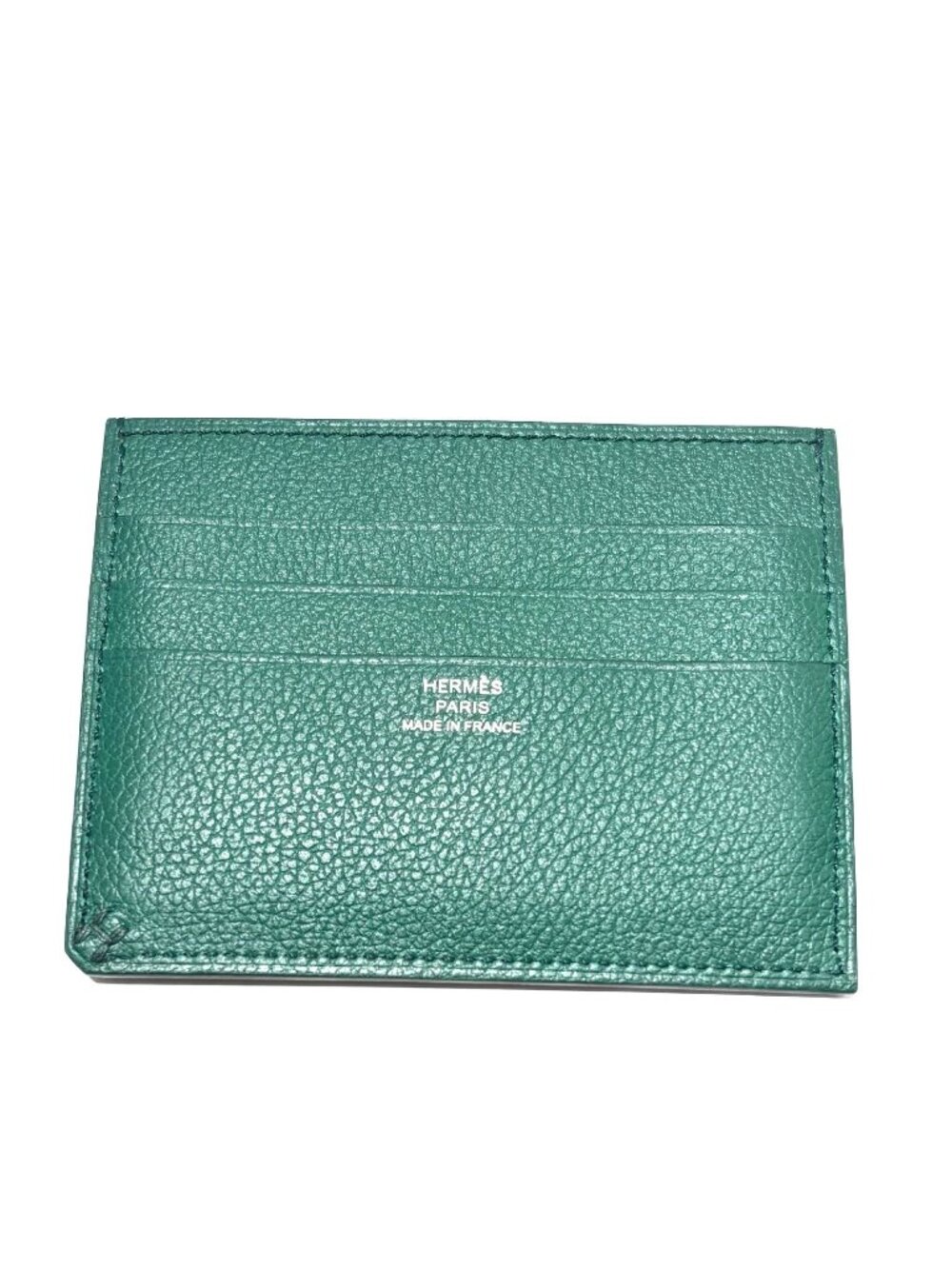Hermes H Sellier Color Fill Card Case Evercolor Vert Moyenne Cypres